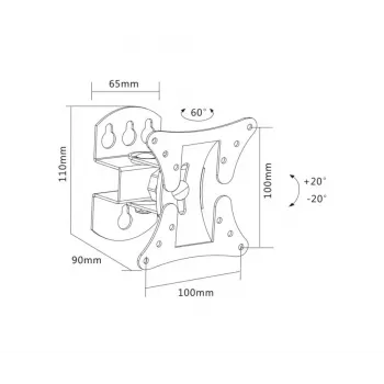 Suporte de parede para TV Sopar 23114 68,6 cm (27 polegadas) prateado
