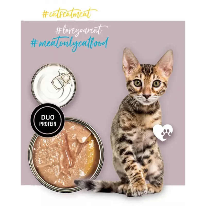 Comida húmida para gatos 3coty peru com ganso para gatinhos 80 g saco — alimento completo para jovens