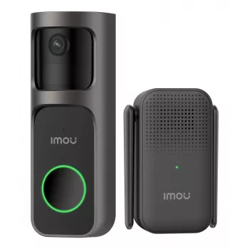Campainha Imou Doorbell 2S Kit preto 3 MP sem fios montagem na parede