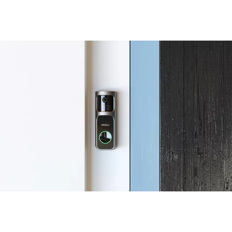 Campainha Imou Doorbell 2S Kit preto 3 MP sem fios montagem na parede