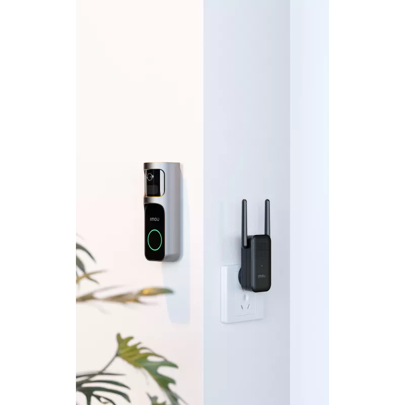 Campainha Imou Doorbell 2S Kit preto 3 MP sem fios montagem na parede