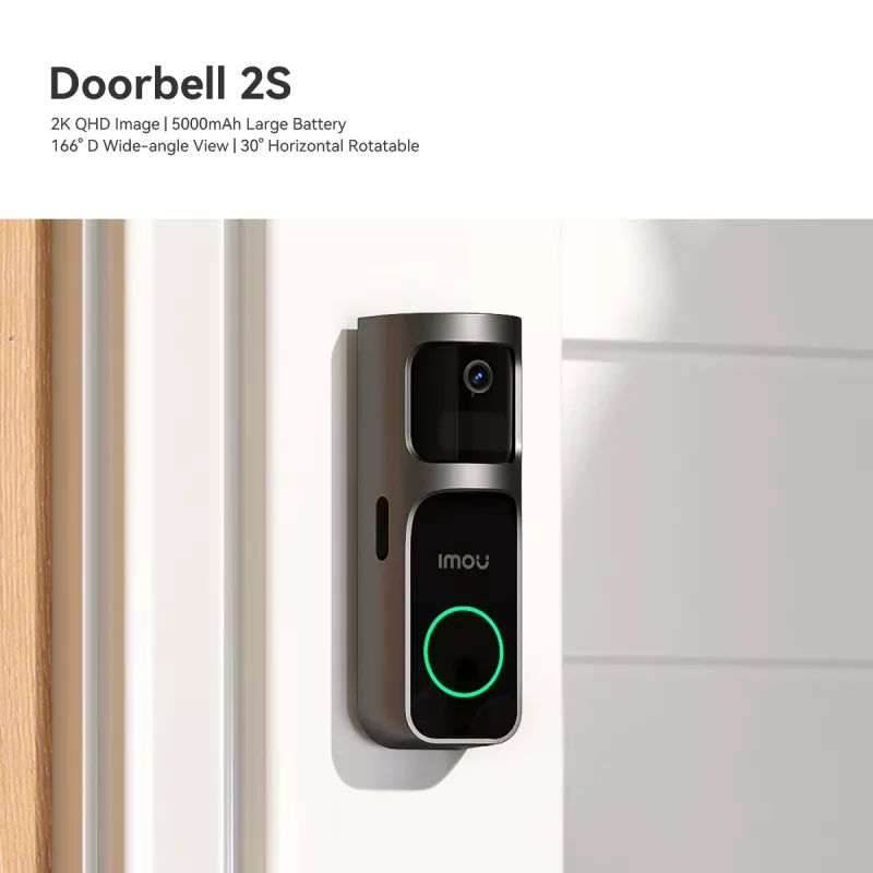 Campainha Imou Doorbell 2S Kit preto 3 MP sem fios montagem na parede