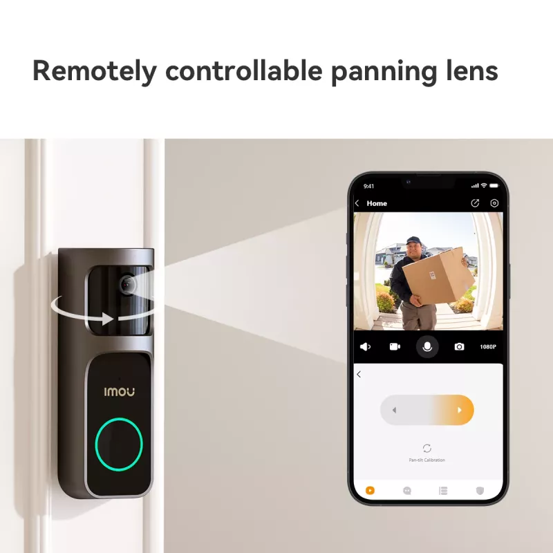 Campainha Imou Doorbell 2S Kit preto 3 MP sem fios montagem na parede