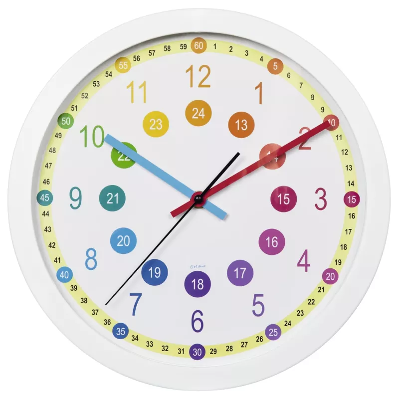 Relógio de quartzo Hama Easy Learning – redondo, multicolorido, branco