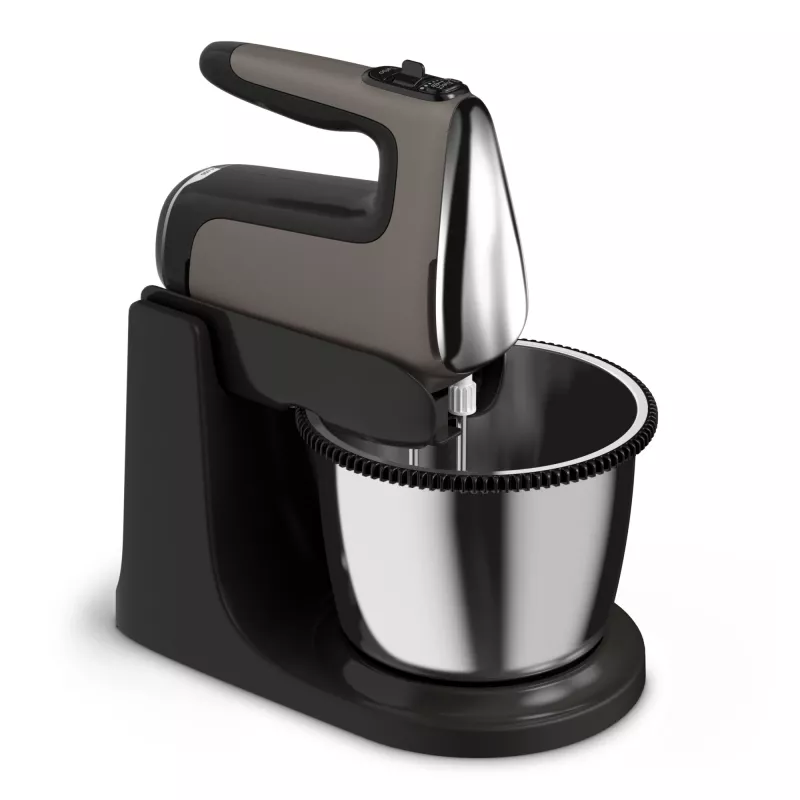 Batedeira manual Tefal Powermix Silence HT654E38 com taça de apoio 600 W cinzento/preto