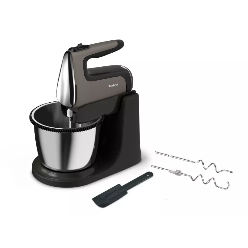 Batedeira manual Tefal Powermix Silence HT654E38 com taça de apoio 600 W cinzento/preto