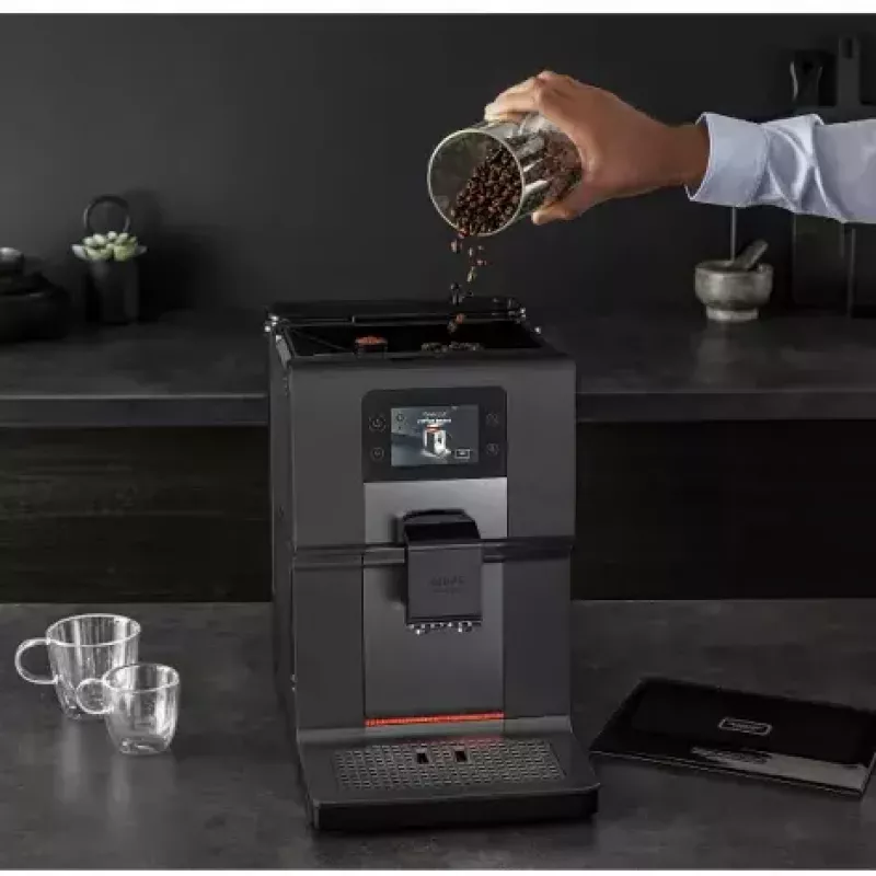 Máquina de café expresso KRUPS EA875U, depósito de água 3 L, recipiente de grãos 250 g, Thermoblock, 1450 W