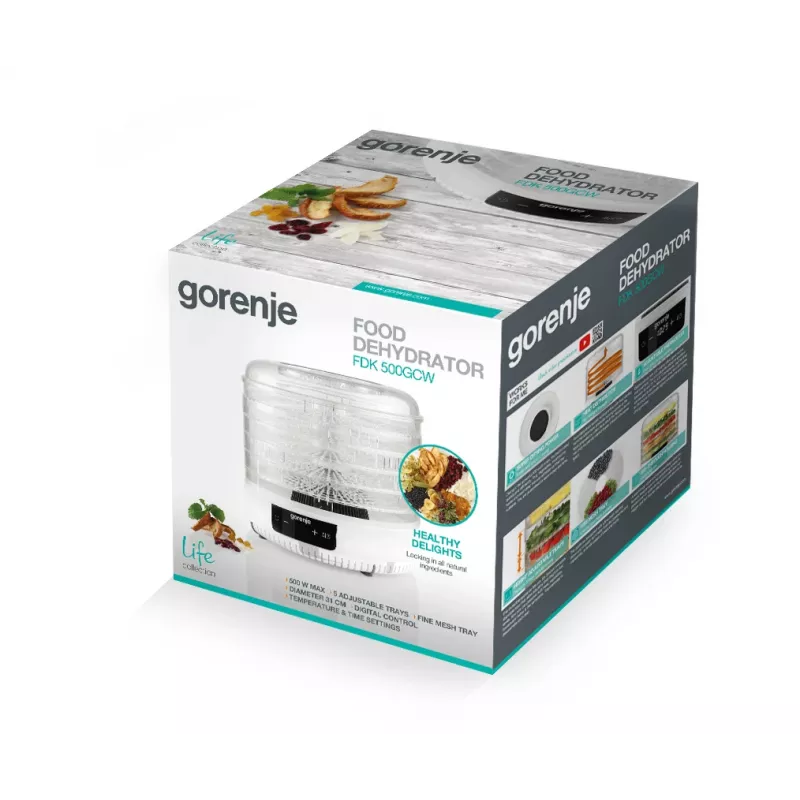 Gorenje FDK500GCW desidratador de alimentos branco 500 W