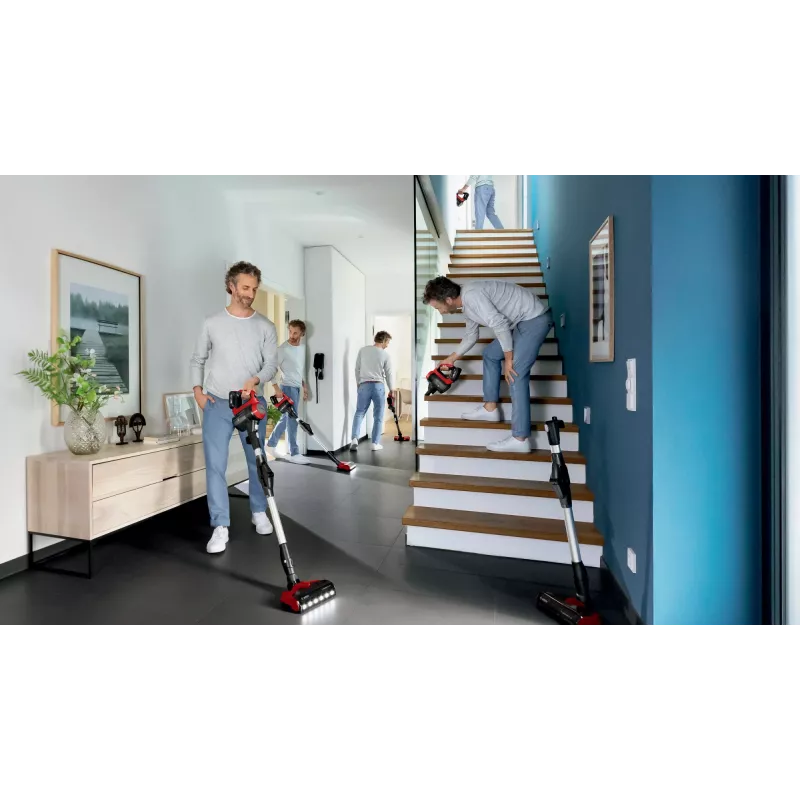 Aspirador vertical Bosch BCS711PET/Escova elétrica Bateria Seco Sem saco 0,3 L Preto, Vermelho 3 Ah
