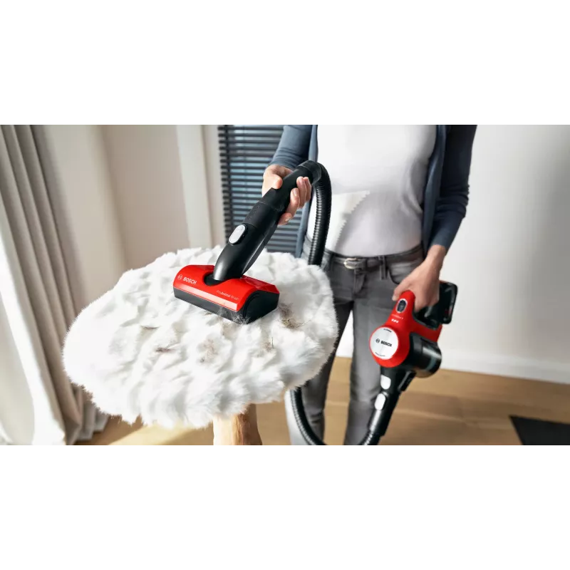 Aspirador vertical Bosch BCS711PET/Escova elétrica Bateria Seco Sem saco 0,3 L Preto, Vermelho 3 Ah