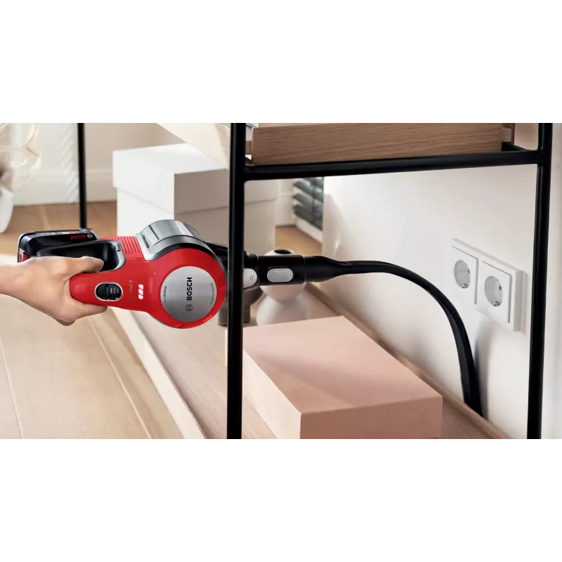 Aspirador vertical Bosch BCS711PET/Escova elétrica Bateria Seco Sem saco 0,3 L Preto, Vermelho 3 Ah