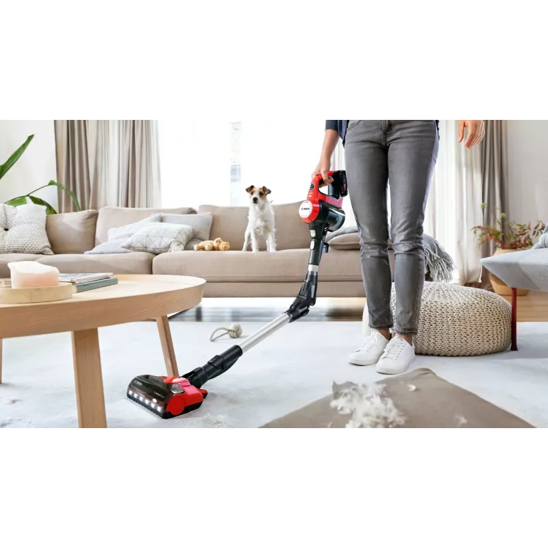 Aspirador vertical Bosch BCS711PET/Escova elétrica Bateria Seco Sem saco 0,3 L Preto, Vermelho 3 Ah