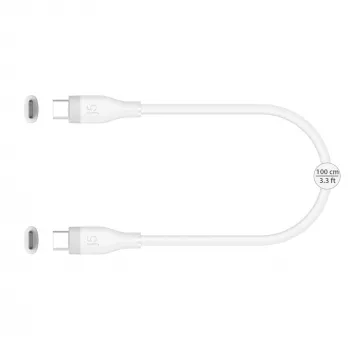 Cabo de carregamento/dados USB-C para USB-C j5create JUCX17W, 60W, silicone líquido, 1,8 m, branco