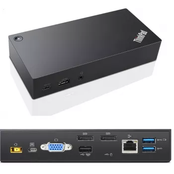 Docking station/replicador de portas para portátil Lenovo 03X7194 com fios USB 3.2 Gen 1 (3.1 Gen 1) Type-C preto