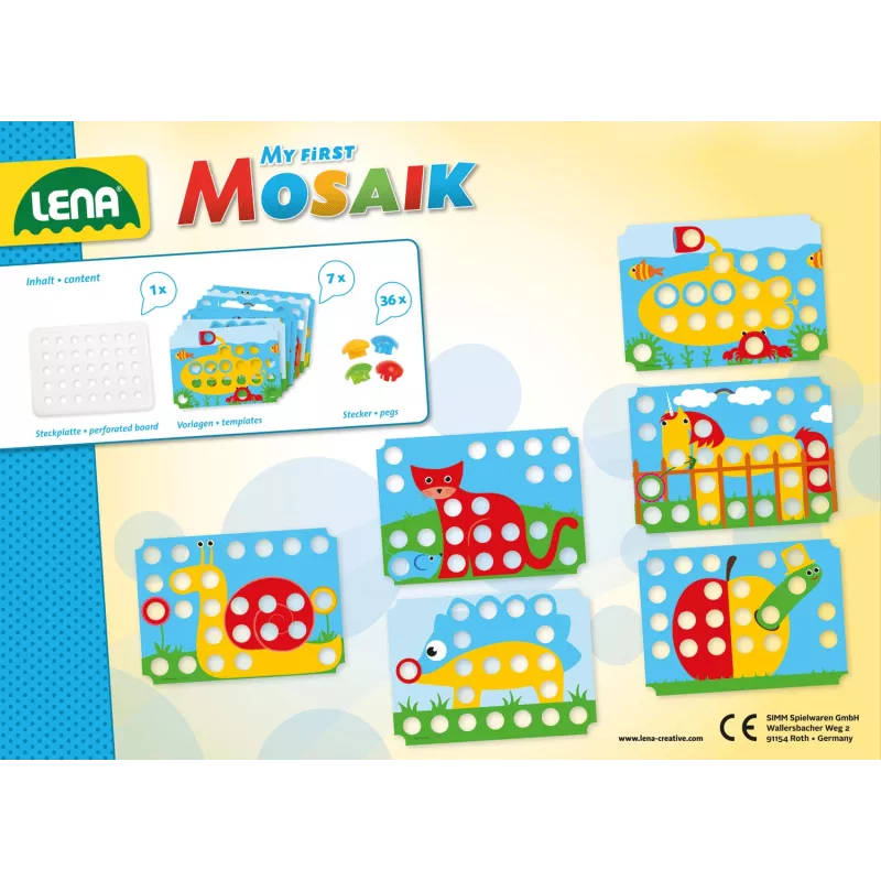 Conjunto de mosaicos Lena My First Mosaic Animals