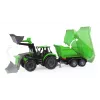 Trator de brincar mecânico Lena Deutz-Fahr Worxx com 74 cm de comprimento e atrelado removível