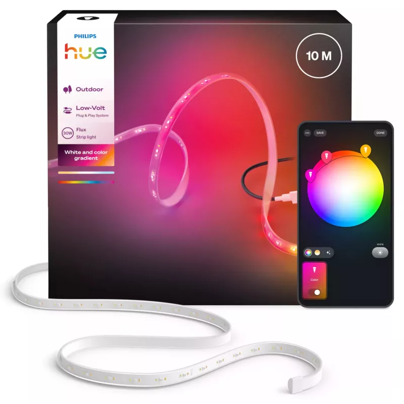 Philips Hue Flux Gradient fita LED inteligente, 30W, Bluetooth e Zigbee