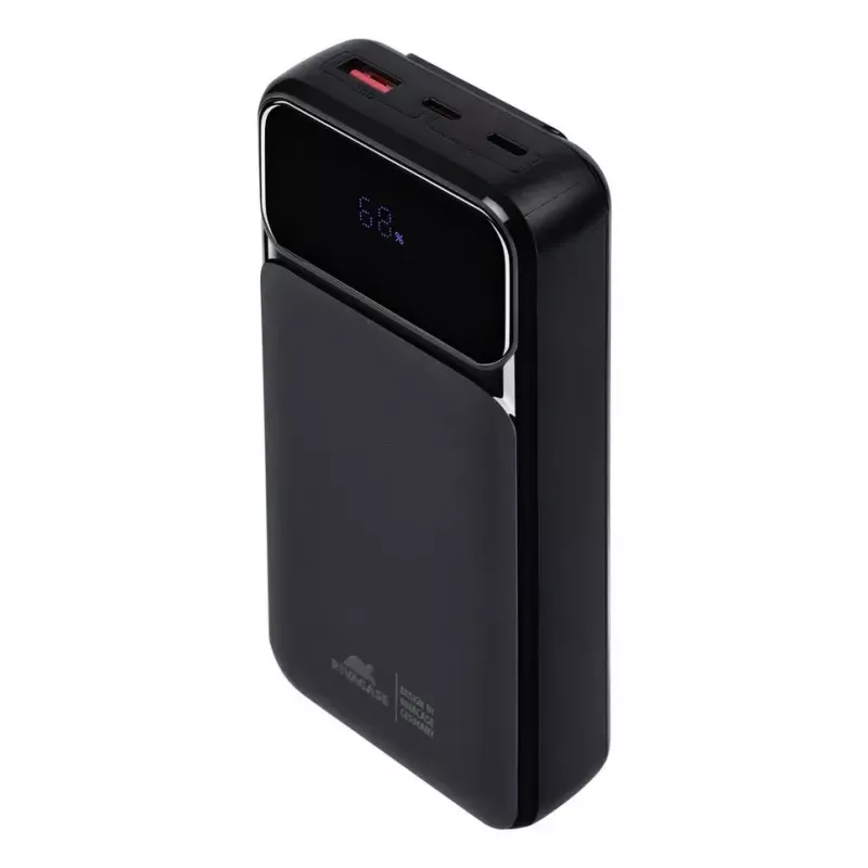 Powerbank portátil Rivacase VA2221 — 20000 mAh LiPo, PD 3.0 e QC 3.0, 3 conectores (1×A, 2×C), saída 22,5 W