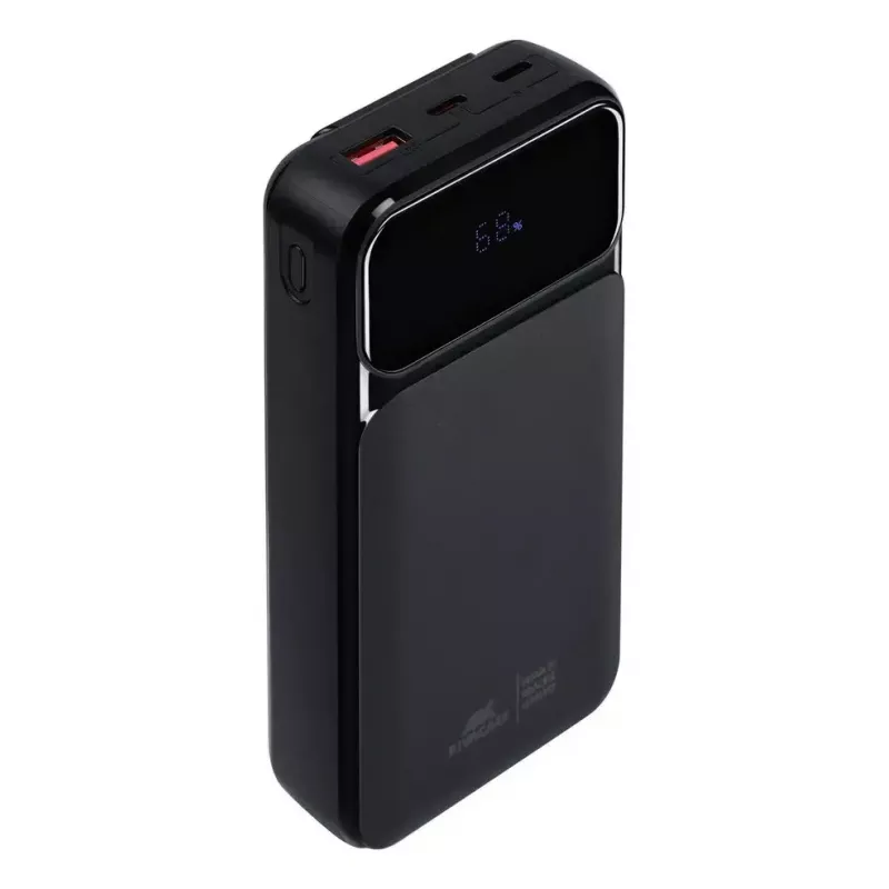 Powerbank portátil Rivacase VA2221 — 20000 mAh LiPo, PD 3.0 e QC 3.0, 3 conectores (1×A, 2×C), saída 22,5 W
