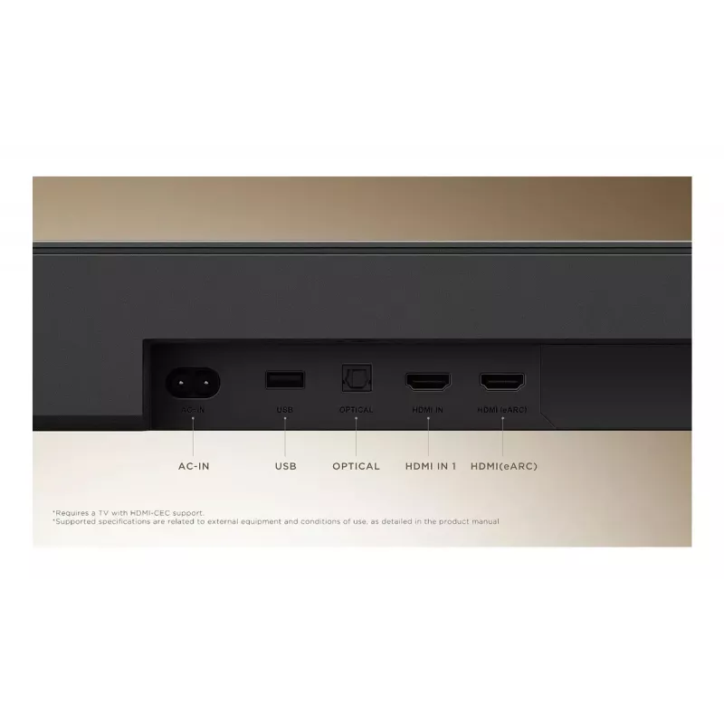 Barra de som TCL Q Q65H 5.1ch home cinema, 580 W RMS, subwoofer ativo sem fios 100 W, Dolby Atmos/DTS-X, preto
