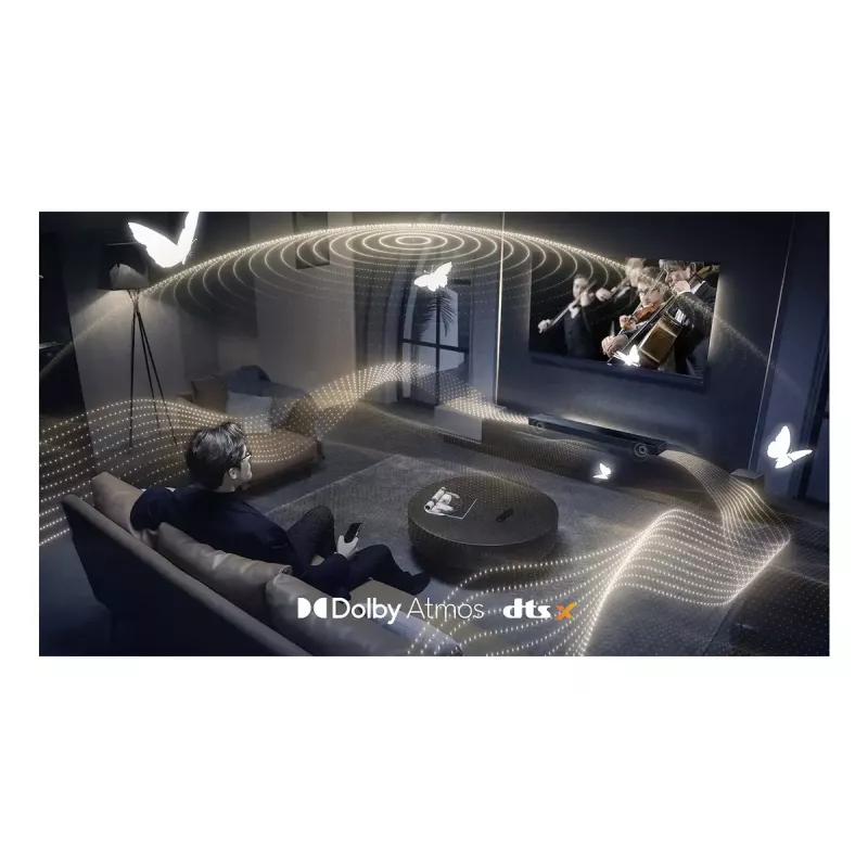 Barra de som TCL Q Q65H 5.1ch home cinema, 580 W RMS, subwoofer ativo sem fios 100 W, Dolby Atmos/DTS-X, preto