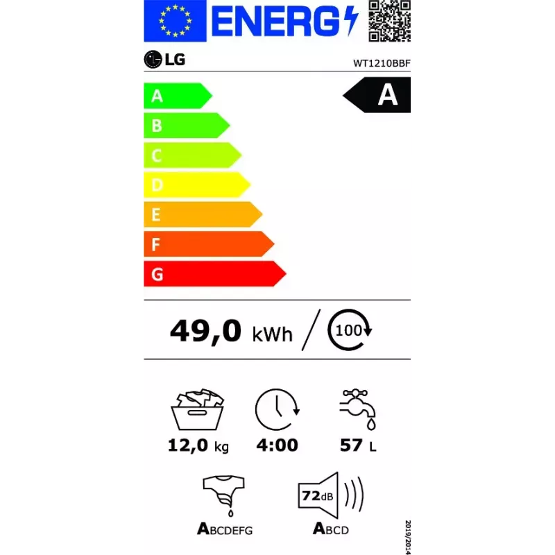 Máquina de lavar e secar LG WT1210BBF 22 kg 1400 rpm Preto