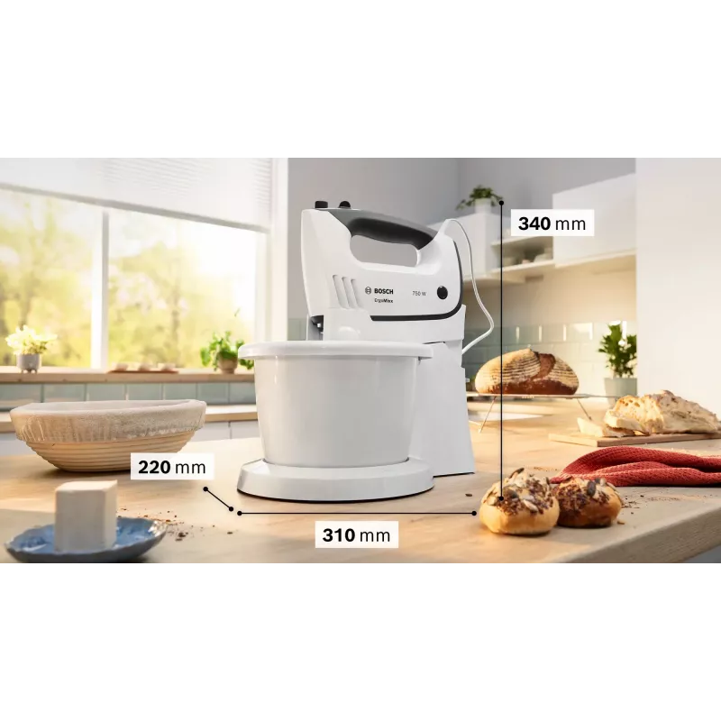 Batedeira de mão Bosch MFQ37490 750 W Cinzento, Branco