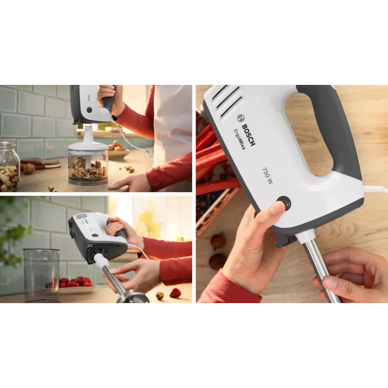 Batedeira de mão Bosch MFQ37490 750 W Cinzento, Branco
