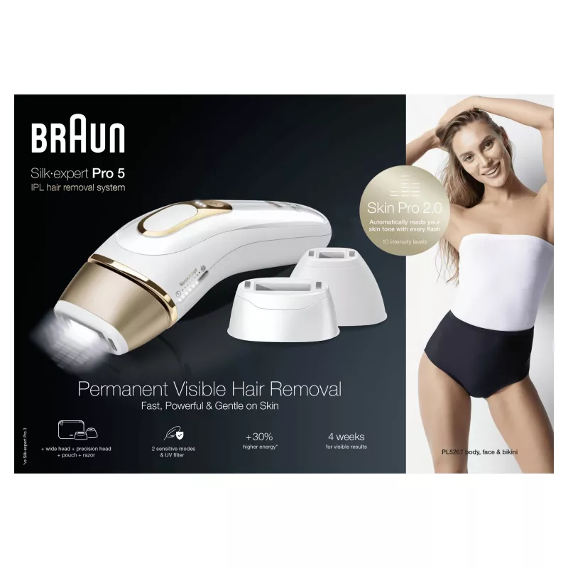 Braun Silk-expert Pro Silk·expert Pro 5 PL5267 luz pulsada intensa (IPL) Dourado, Branco