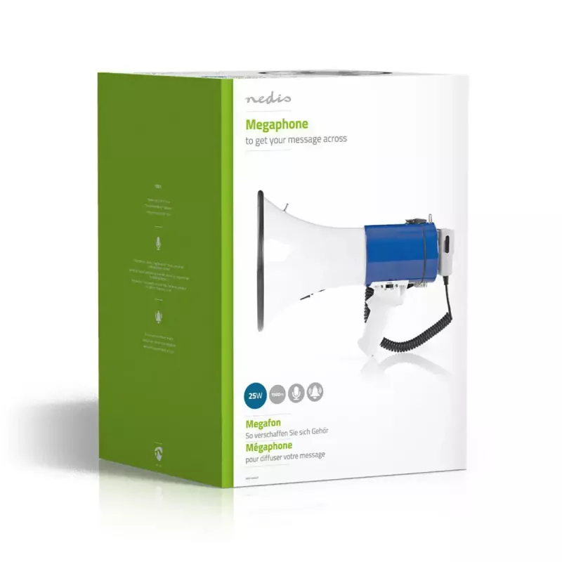 Megafone Nedis MEPH200WT Branco Azul 20 W 300 m de alcance