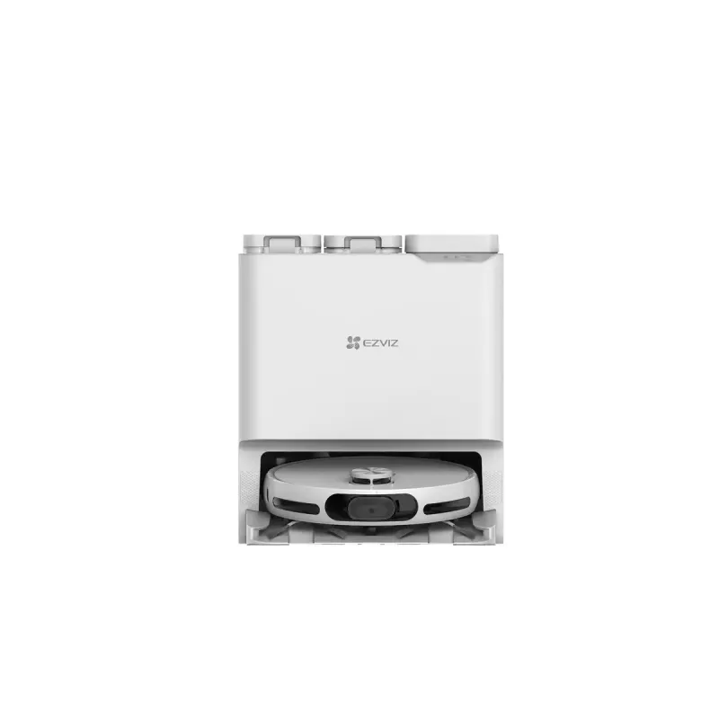 Aspirador robô EZVIZ RS20 Pro — Li-Ion 5200 mAh, 220 min de autonomia, 7200 Pa de potência de aspiração, estação de base com esvaziamento automático, navegação LiDAR, saco de pó 0,35 L, função de lavagem, branco