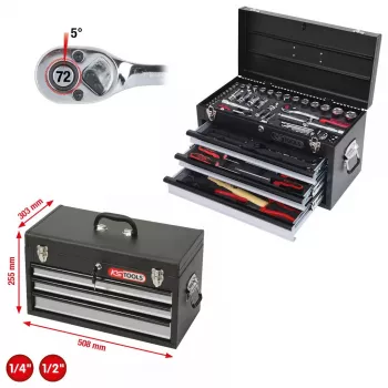 Conjunto de ferramentas de mecânico KS Tools 918.0200 99 ferramentas aço cromo-vanádio