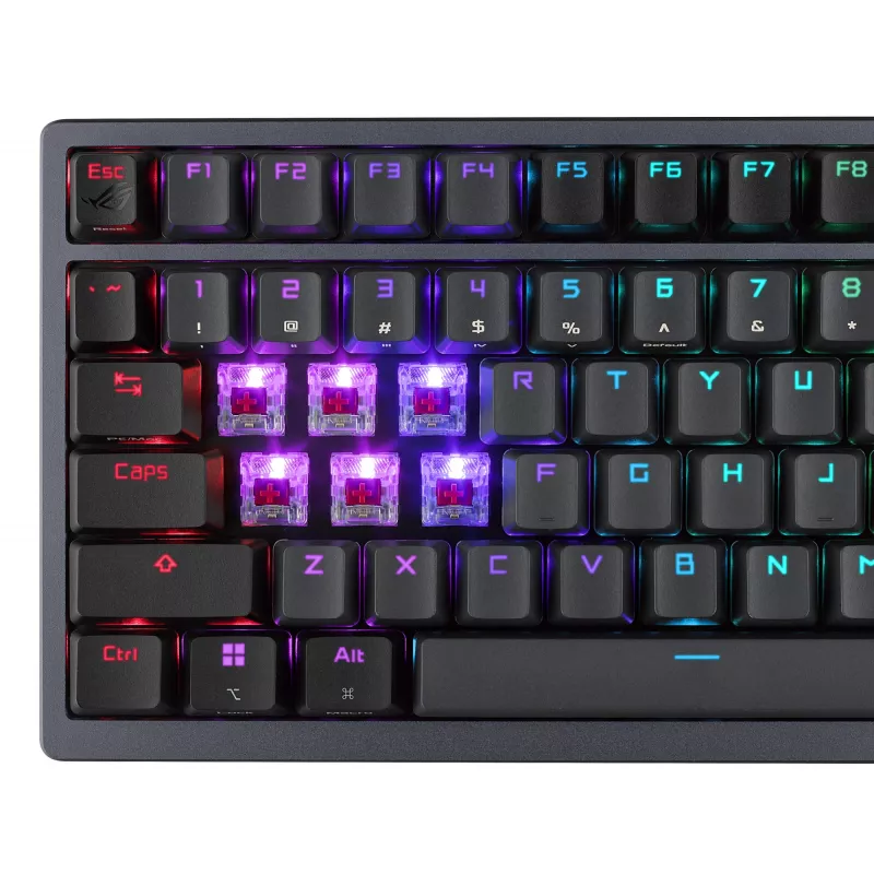 Teclado mecânico sem fios ASUS ROG Azoth preto — modelo 90MP0316-BKUA01, retroiluminação RGB
