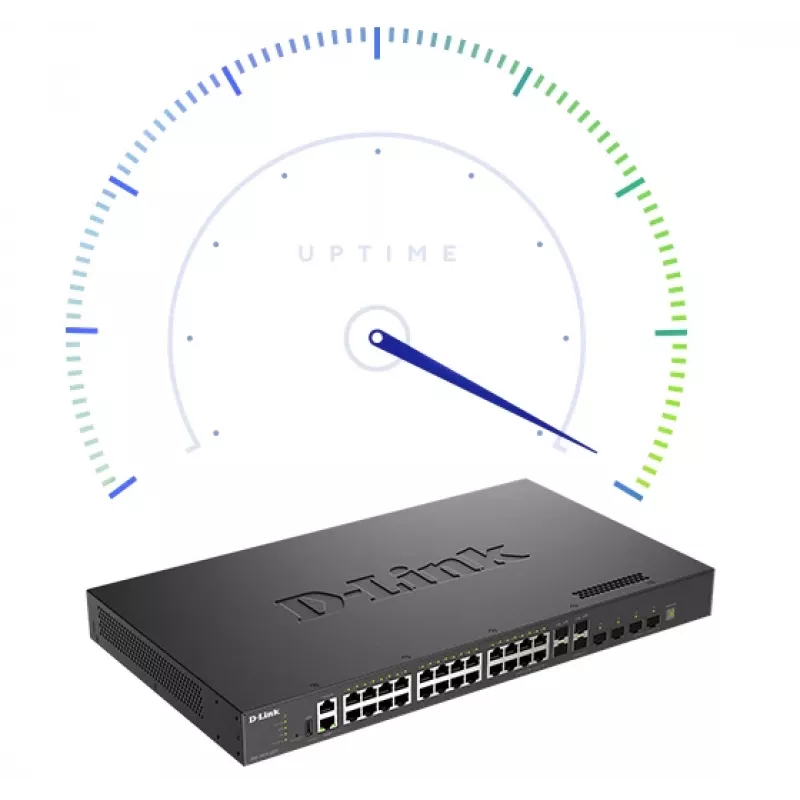 Switch gerido empilhável L3 D-Link DXS-3410-32XY/E, 24x 10GBASE-T + 4x SFP+ + 4x SFP28