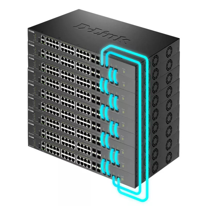 Switch gerido empilhável L3 D-Link DXS-3410-32XY/E, 24x 10GBASE-T + 4x SFP+ + 4x SFP28