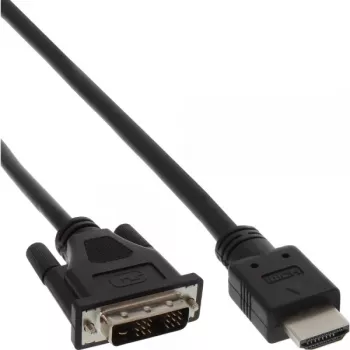 Cabo HDMI-DVI InLine conector HDMI / conector DVI 18+1 preto 2m