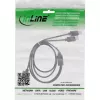 Cabo de carregamento em Y USB 2em1 InLine, 1x conector macho USB-A para 2x conector macho USB-C, preto 0,5m