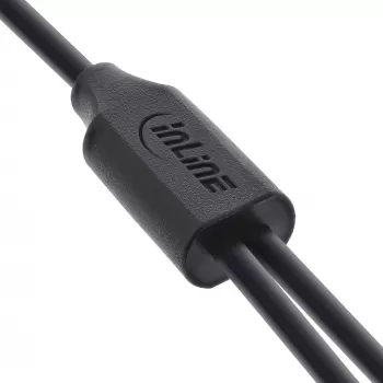 Cabo de carregamento em Y USB 2em1 InLine, 1x conector macho USB-A para 2x conector macho USB-C, preto 1 m