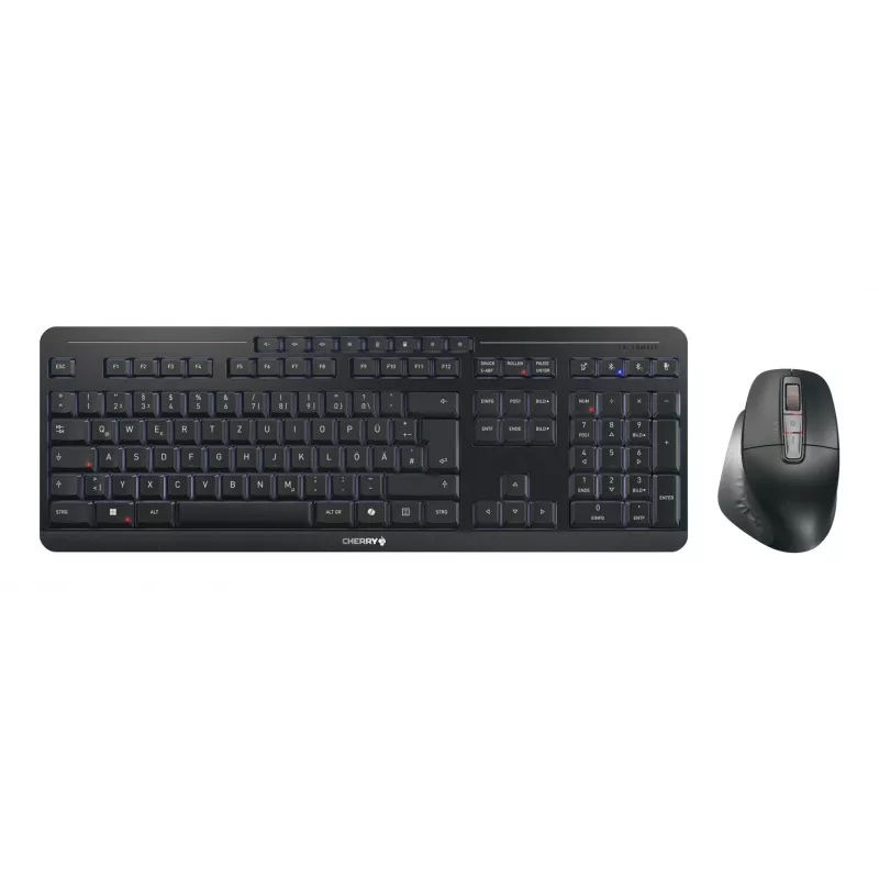 CHERRY Stream desktop ultimate teclado rato incluindo Home/Office USB + RF Wireless + Bluetooth QWERTZ alemão preto