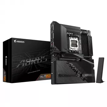 Placa-mãe GIGABYTE B850 AORUS STEALTH — ATX, Socket AM5, AMD B850, DDR5 até 8200 MHz (OC), 14+2+2 VRM, 2xPCIe5.0, 2xPCIe4.0 M.2, Wi‑Fi 7, 5GbE