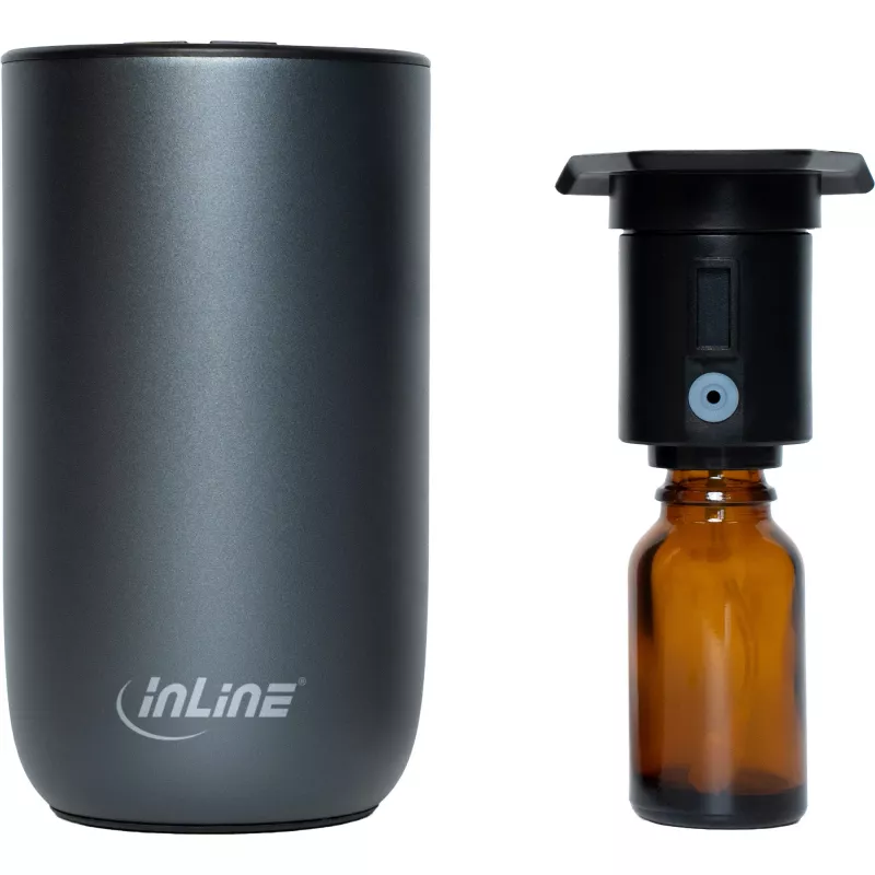 Difusor de aromas InLine para casa e carro, sem água, luz ambiente, bateria recarregável (40141)