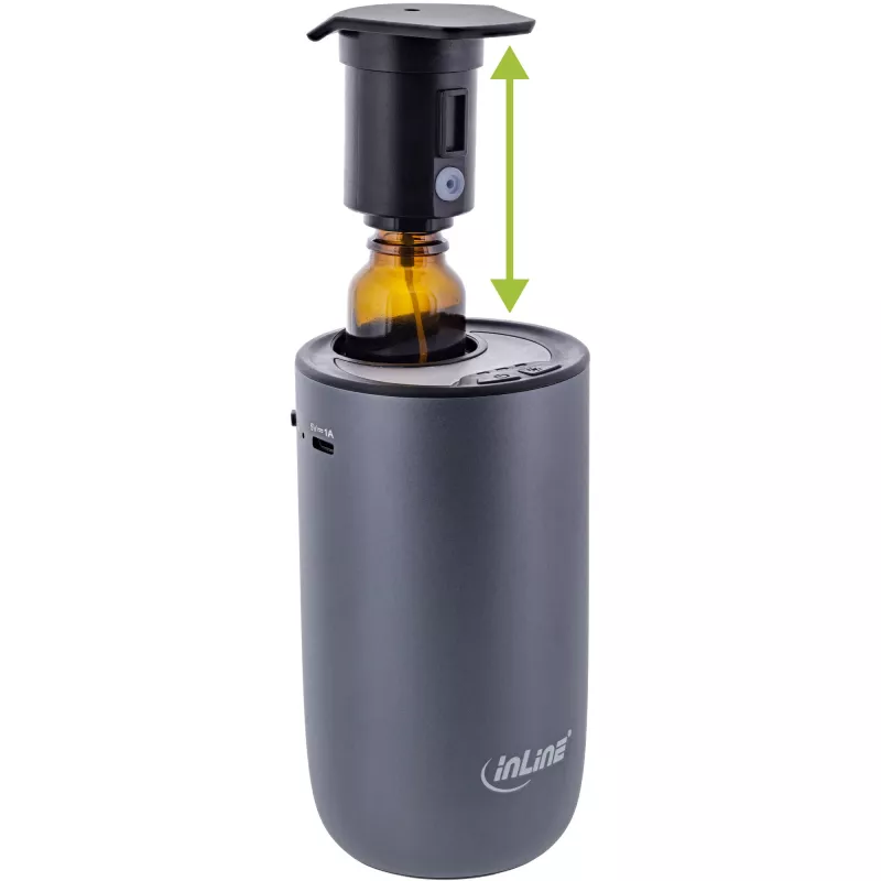 Difusor de aromas InLine para casa e carro, sem água, luz ambiente, bateria recarregável (40141)