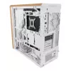 Caixa de PC Lian Li Lancool 217 Midi Tower — Branco e madeira, suporta ATX/EATX/Micro-ITX, 2x170 mm à frente, 1x140 mm atrás, 1×3,5 inch + 8×2,5 inch