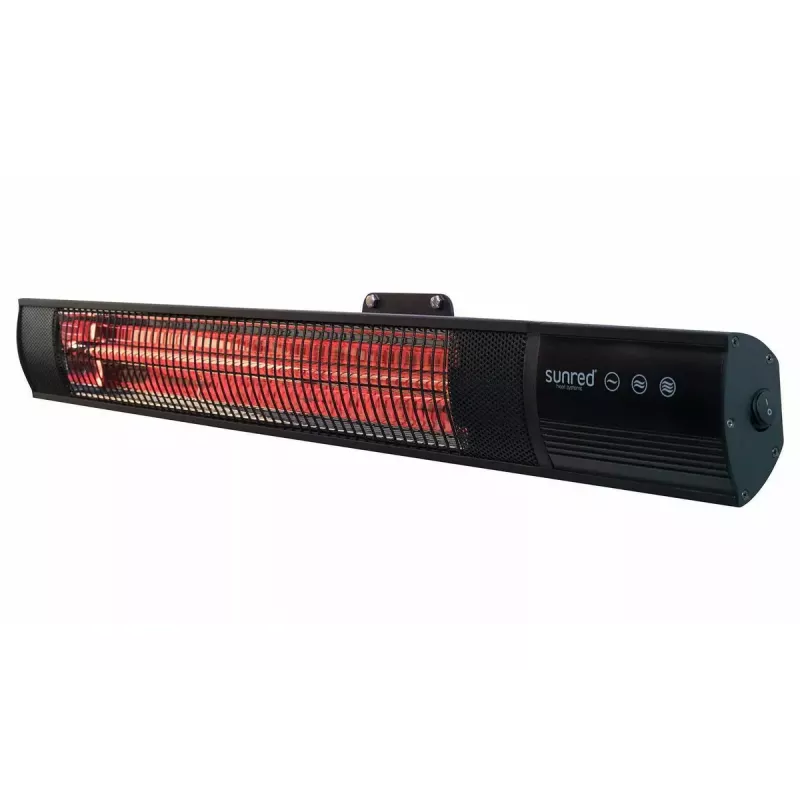Aquecedor infravermelho SUNRED RD-DARK-20, 2000 W, montagem na parede, IP55, preto