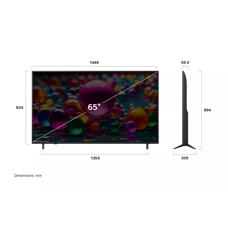 LG 65UA74003LB TV 165,1 cm (65 polegadas) 4K Ultra HD Smart TV Wi-Fi preto