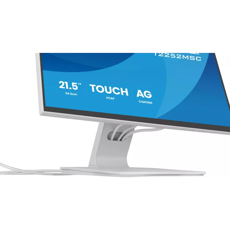Monitor IIYAMA ProLite T2252MSC-W2AG 54,5 cm (21,4 polegadas) Full HD 1920x1080 LCD ecrã tátil, 5 ms, hub USB 3.2, altifalantes, VESA, branco