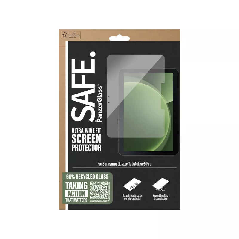 PanzerGlass SAFE. by ® proteção de ecrã Samsung Galaxy Tab Active5 Pro | Ultra-Wide Fit