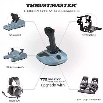 Thrustmaster TCA Quadrant Airbus Edition preto, azul Flight Sim PC