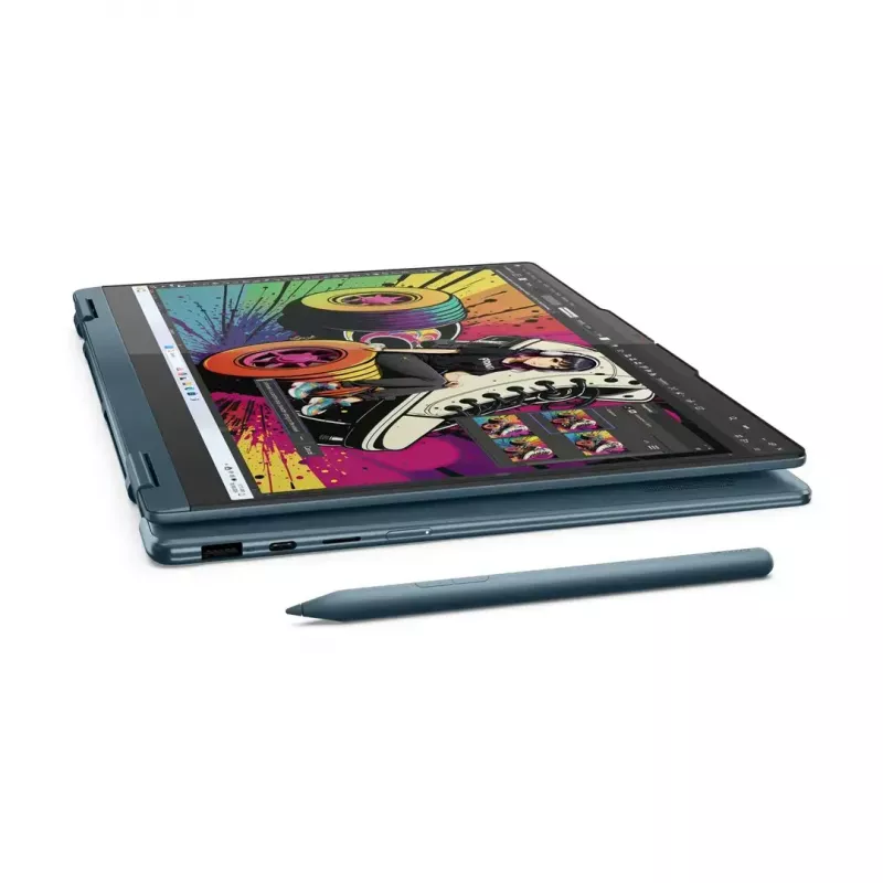 Portátil 2-em-1 Lenovo Yoga 7 14 polegadas OLED Touch, Ryzen AI 5 340, 16 GB LPDDR5, 512 GB SSD, Radeon 840M, 70 Wh, Tidal Teal