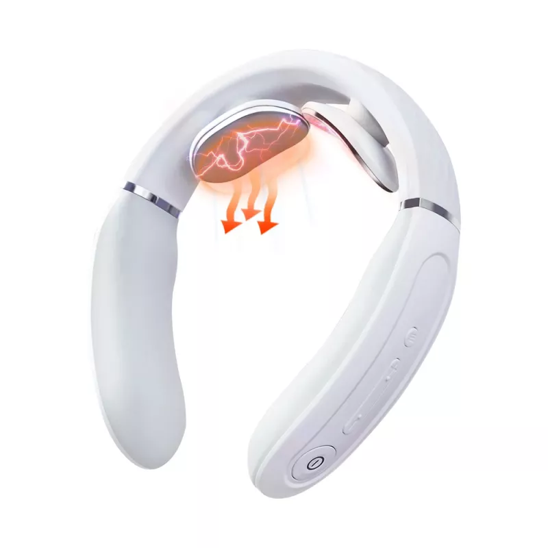 SKG 4356E - branco, massagem combinada, pescoço, branco, silicone, botões, bateria